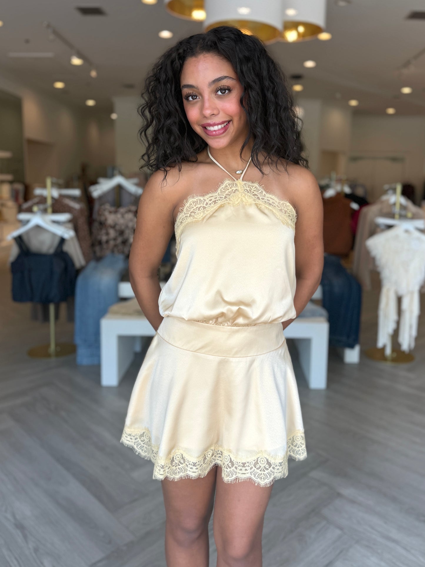 Maize Lace Trim Mini