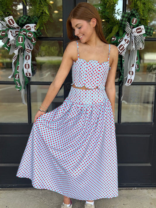 Polka Dot Max Skirt
