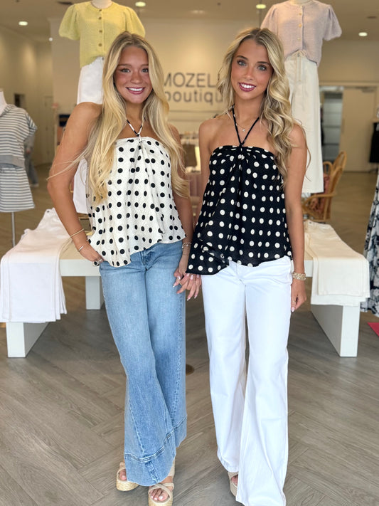 Polka Dot Halter Tank (2 colors)