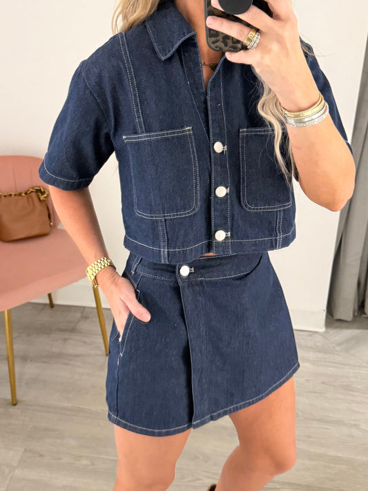 Dark Denim Short Shirt