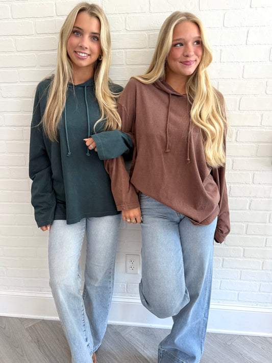 Hooded Drawstring Sweater (4 colors)
