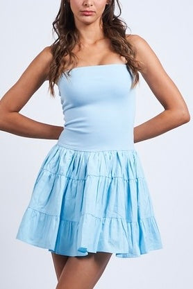 Tiered Tube Mini Dress (2 colors)