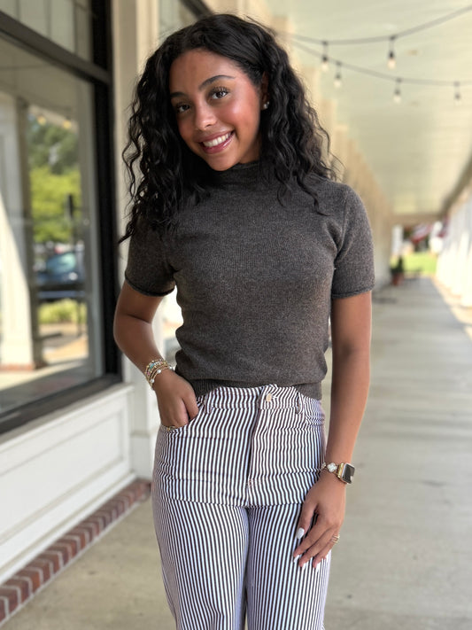 Brown Highneck Sweater