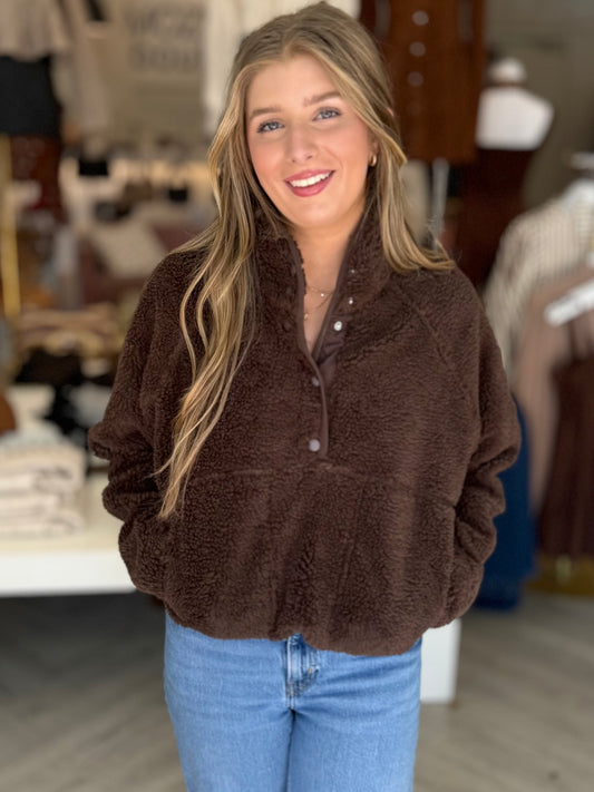 Brown Fuzzy Soft Pullover