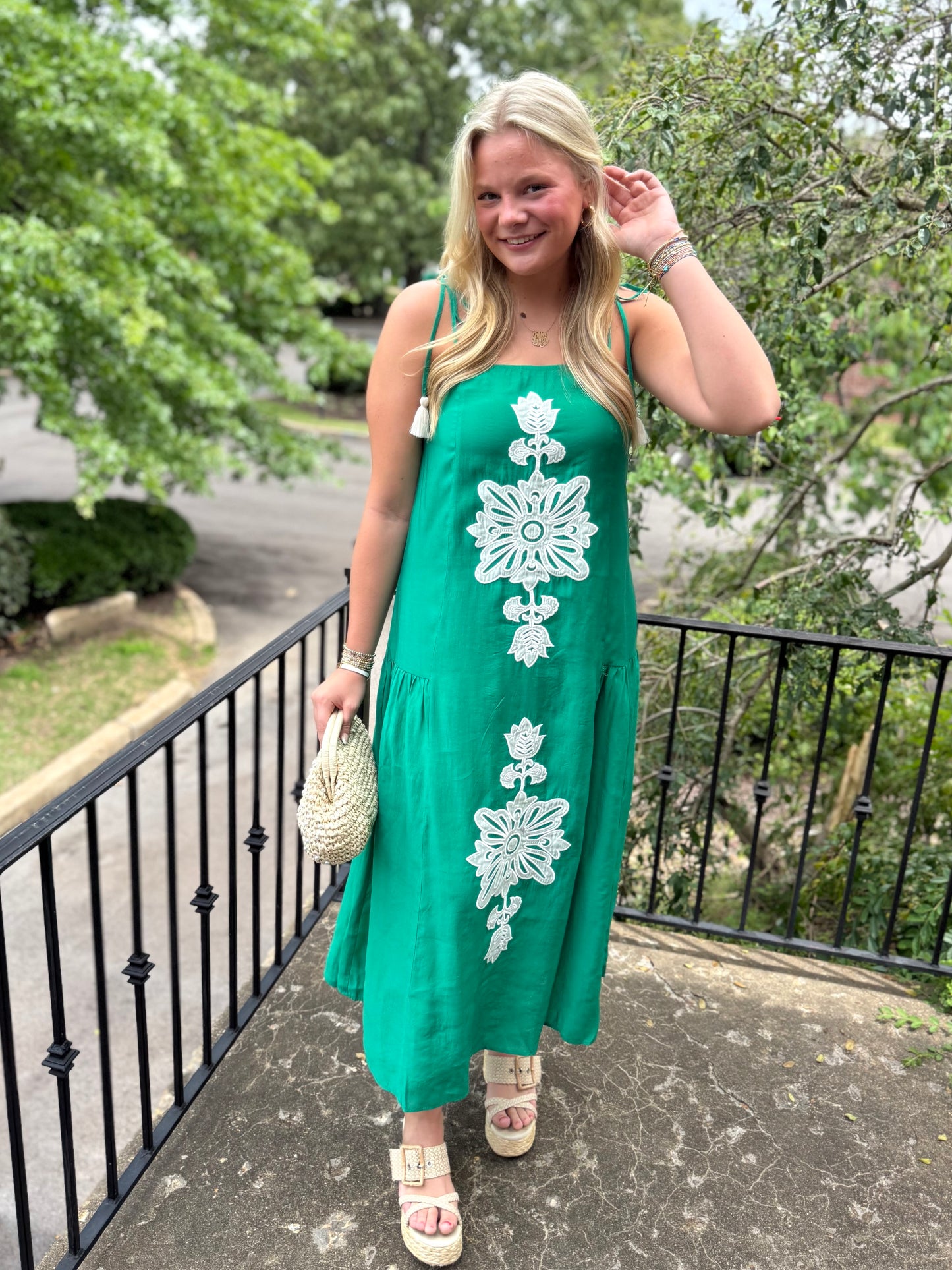Emerald Detail Long Dress