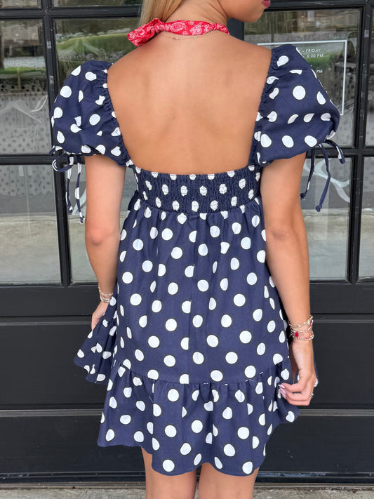 Blue Polka Dot LBF Dress
