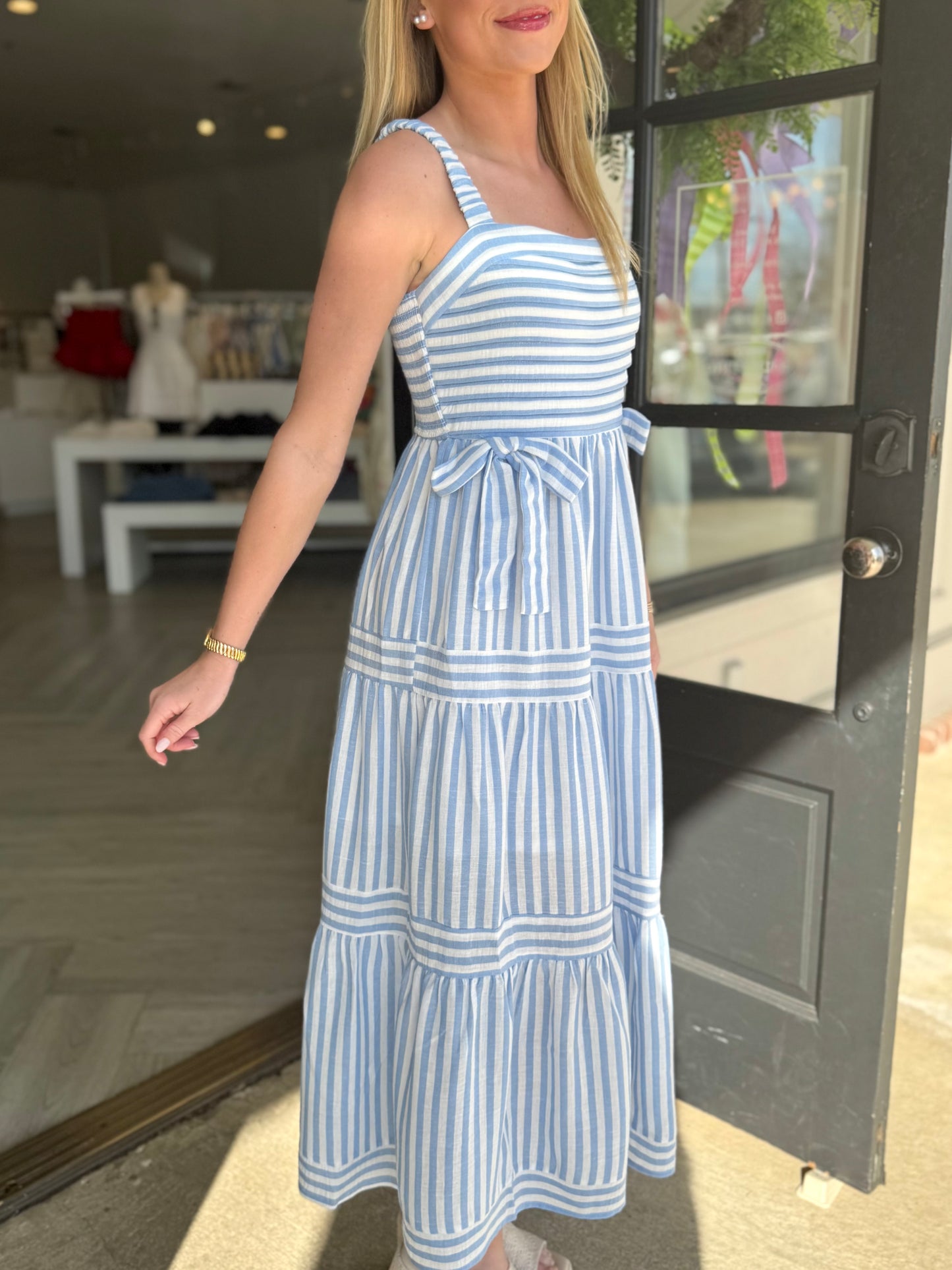 Stripe Tie Detail Midi (2 colors)