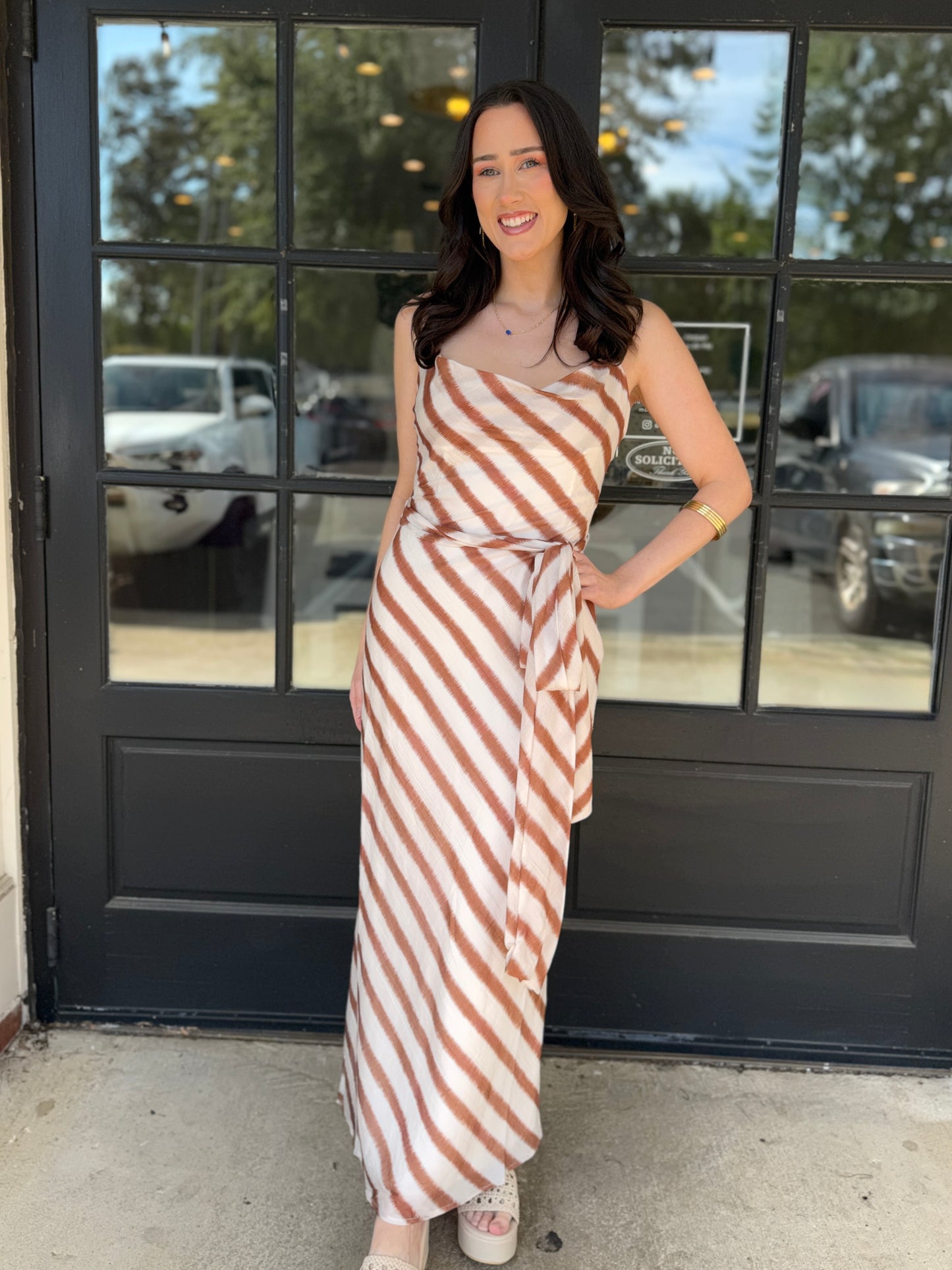 Mocha/White Cowl Scarf Maxi