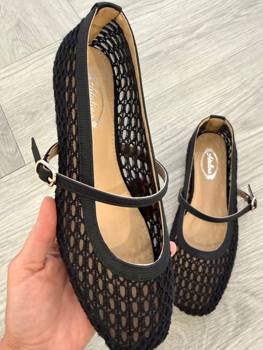 Black Lace Woven Mary Jane