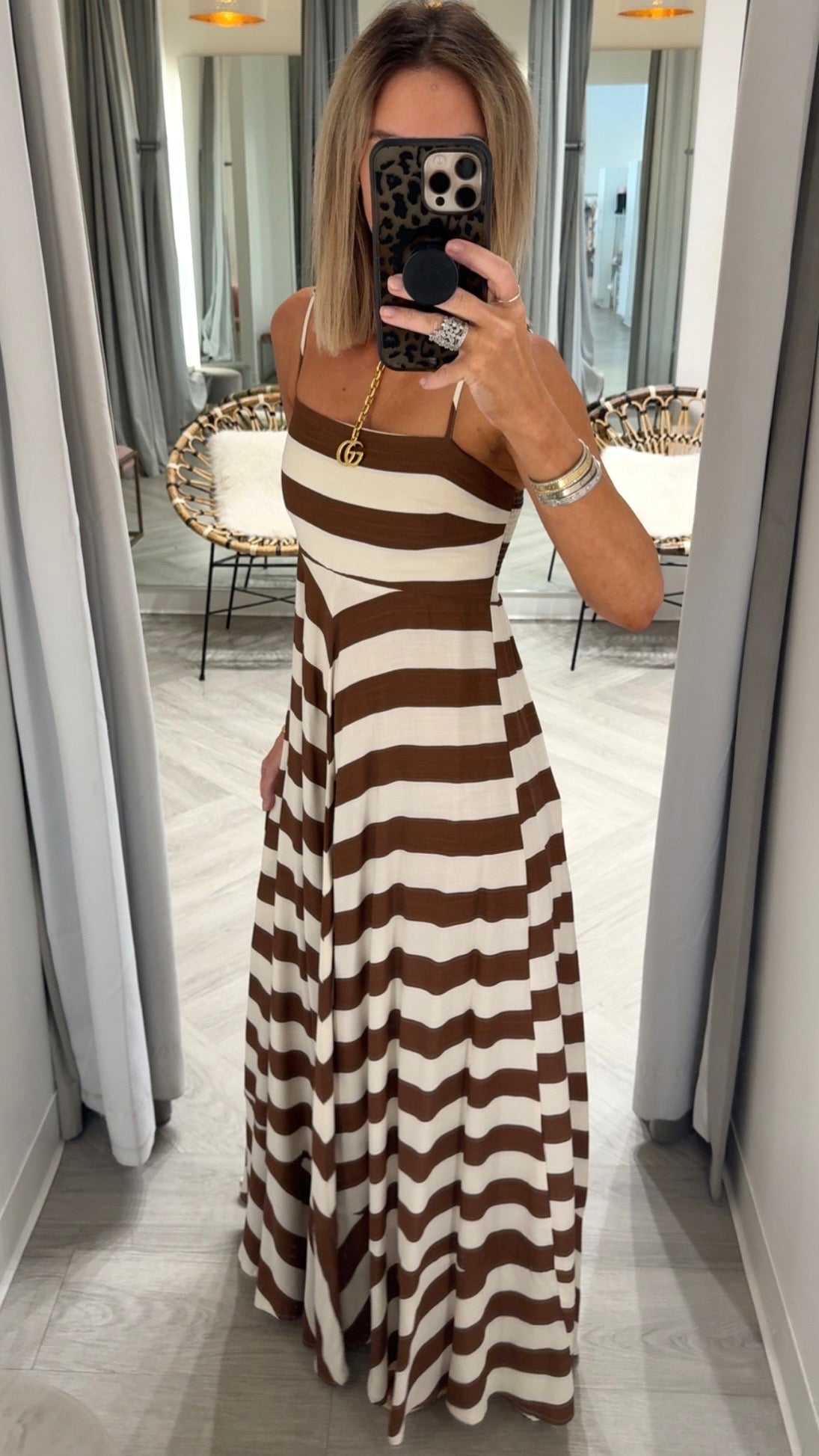 Brown Stripe Maxi