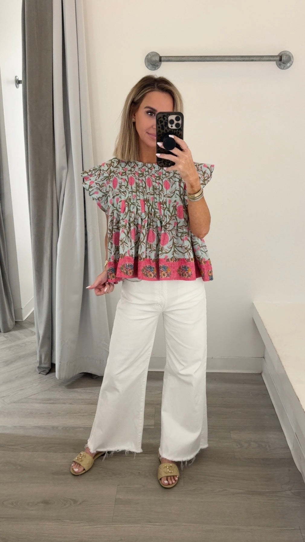Flutter Sleeve Hydrangea Top