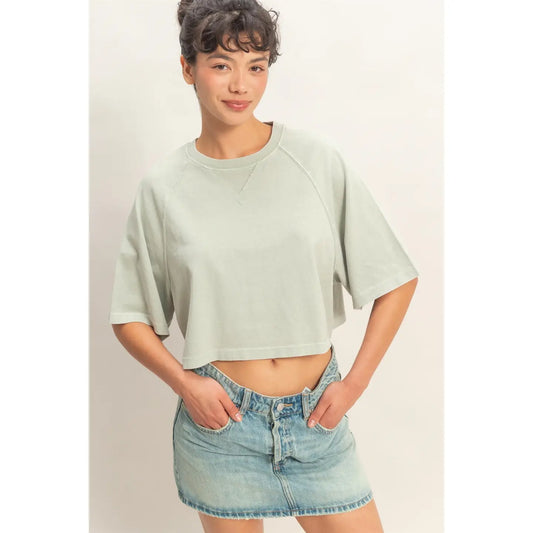 Washed Sage Everyday Crop