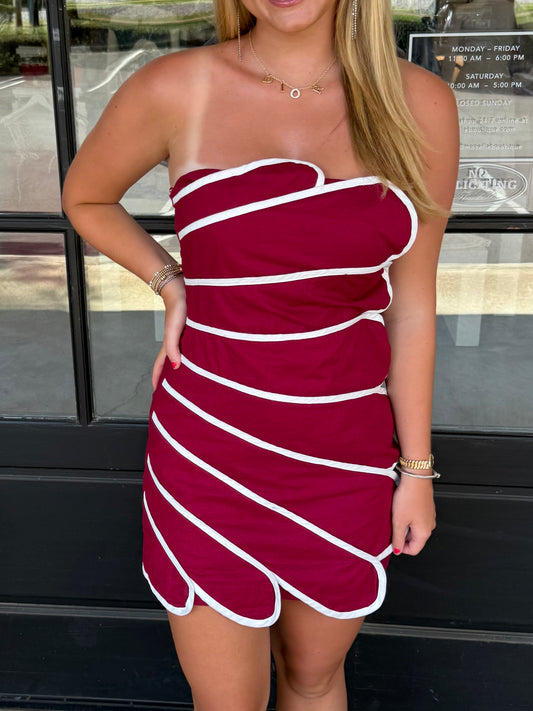 Scallop Cascade Strapless Mini (2 colors)