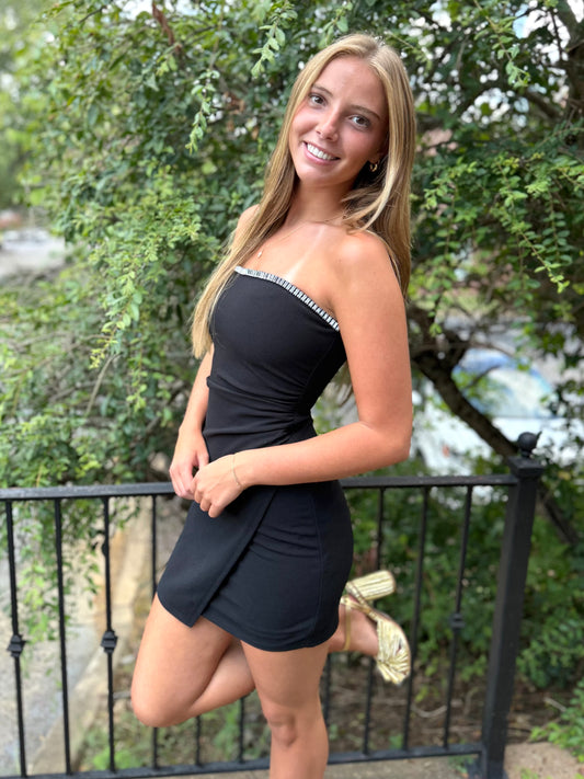 Black Rhinestone Mini