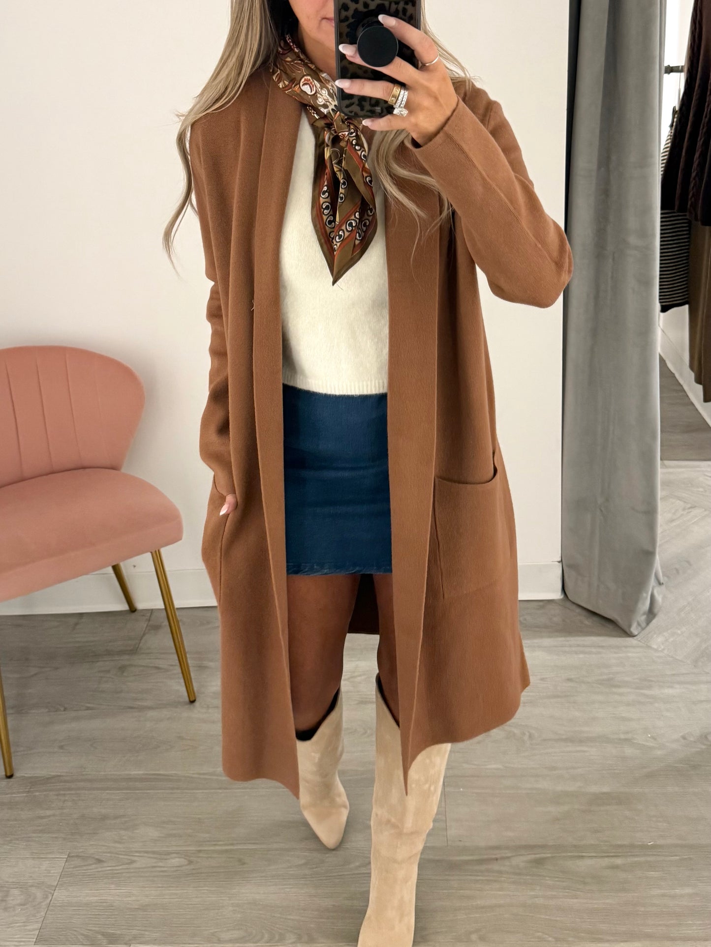 Camel Long Soft Cardigan