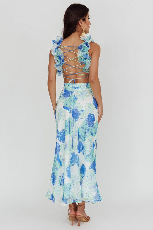 Green Flower Garden Maxi