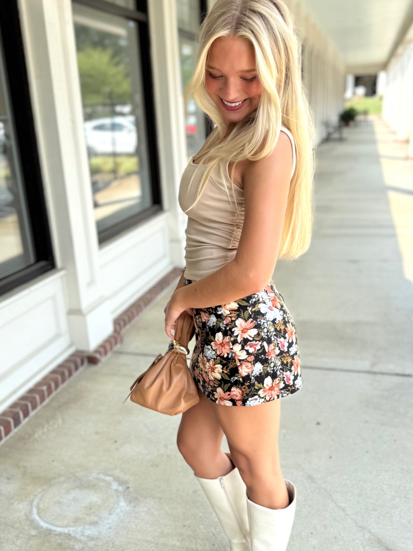 Fall Floral Mini Skirt