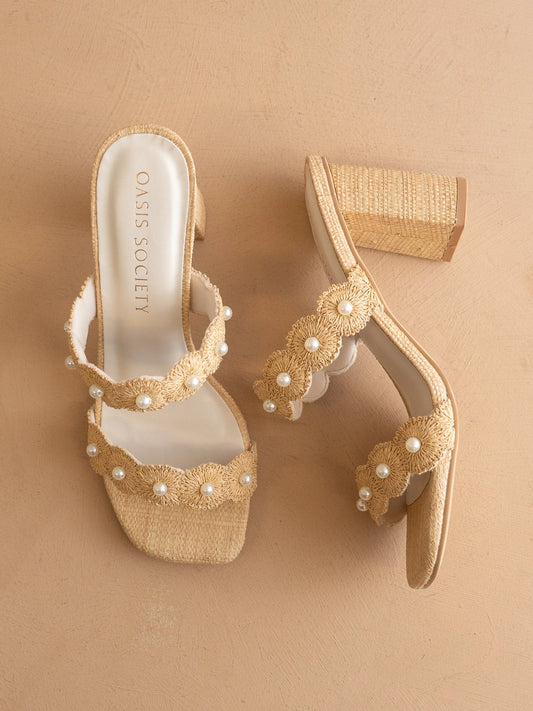 Helena Natural Pearl Block Heel