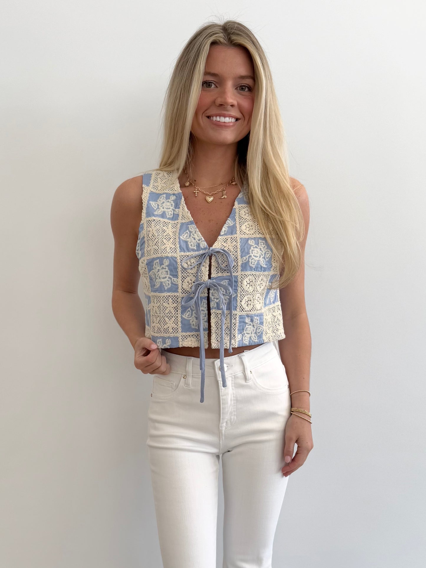 Sea Breeze Blue Bow Vest