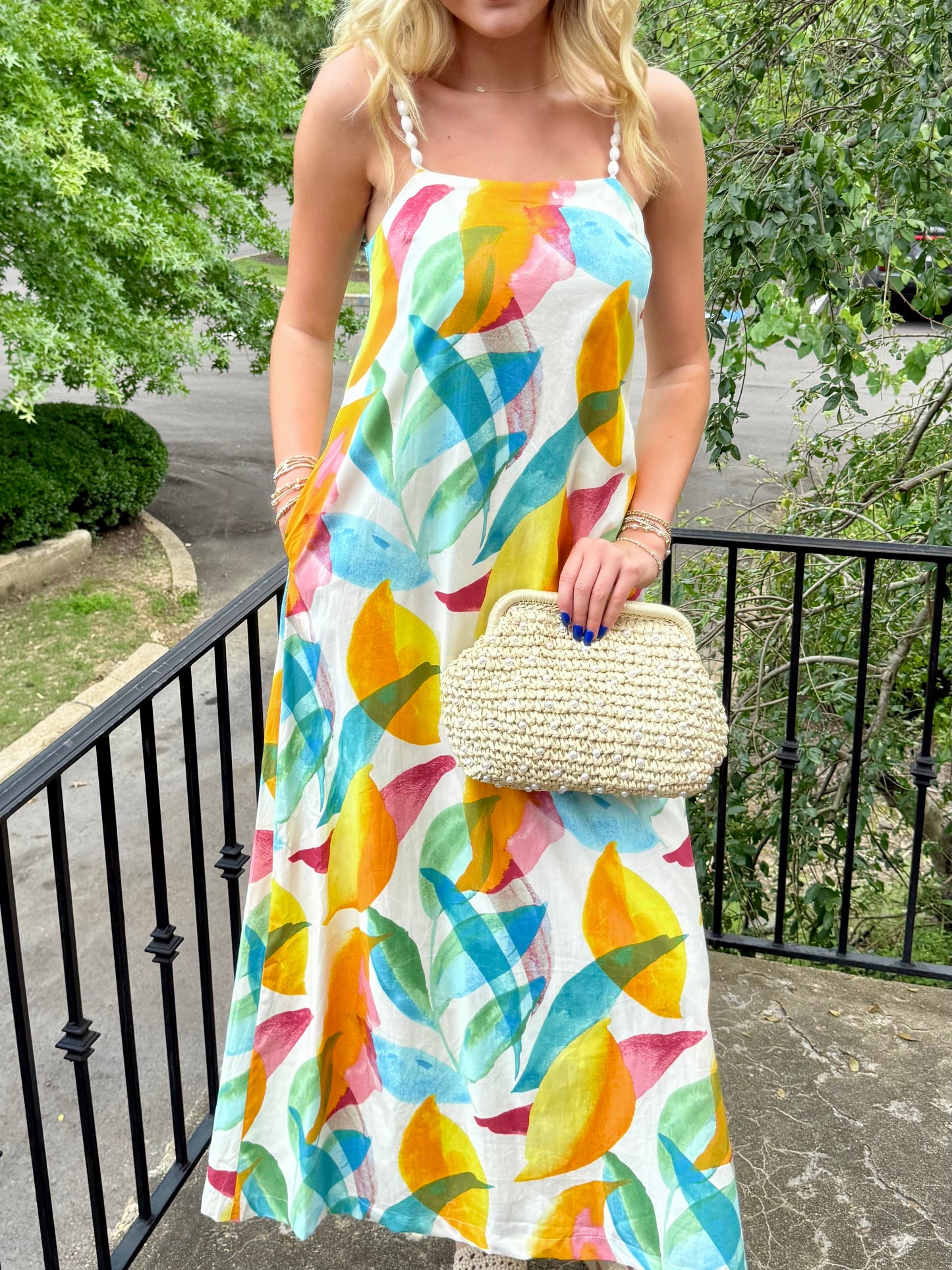 Tiedye Tropic Beaded Maxi