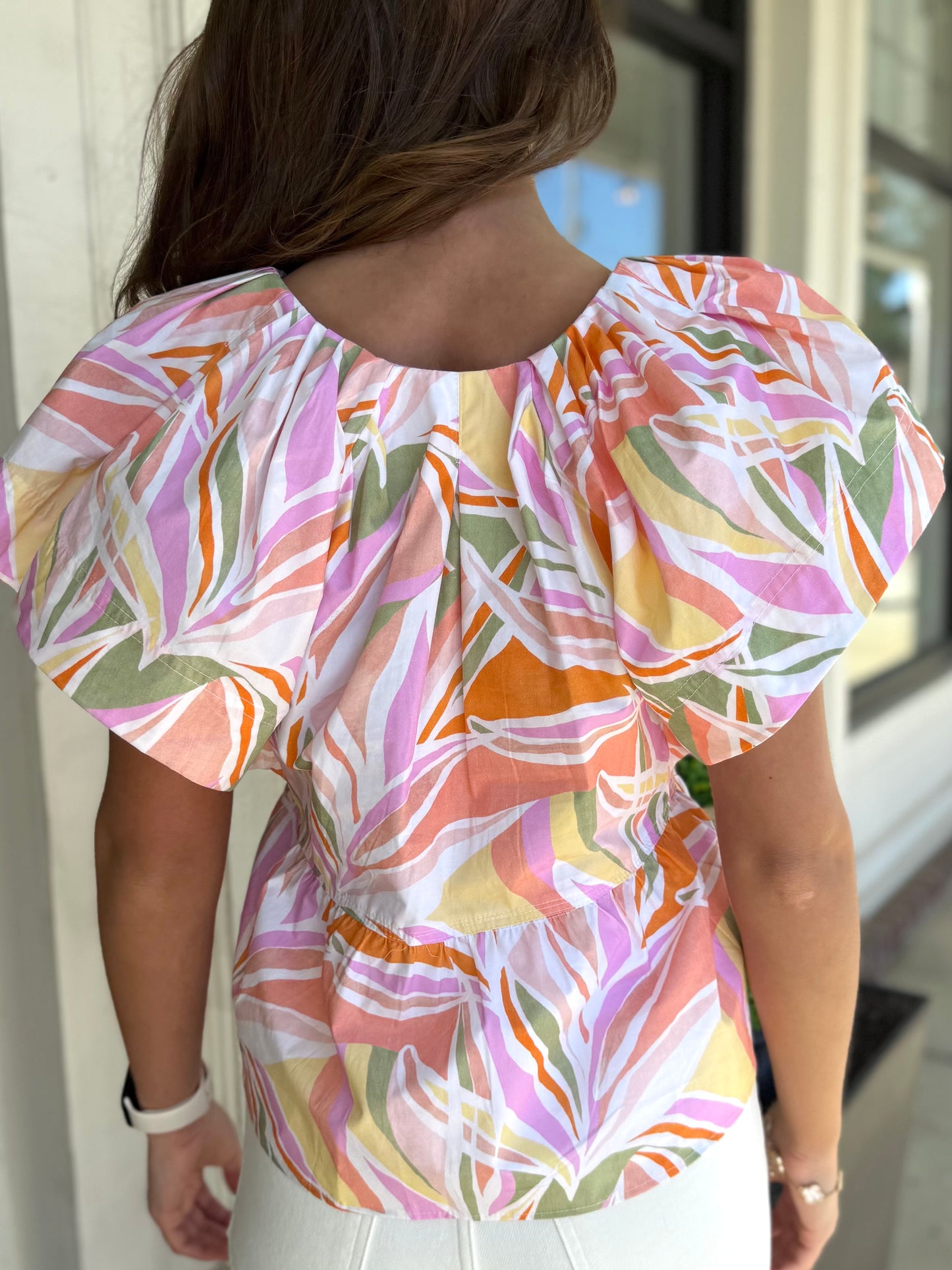 Tropical Poplin Top