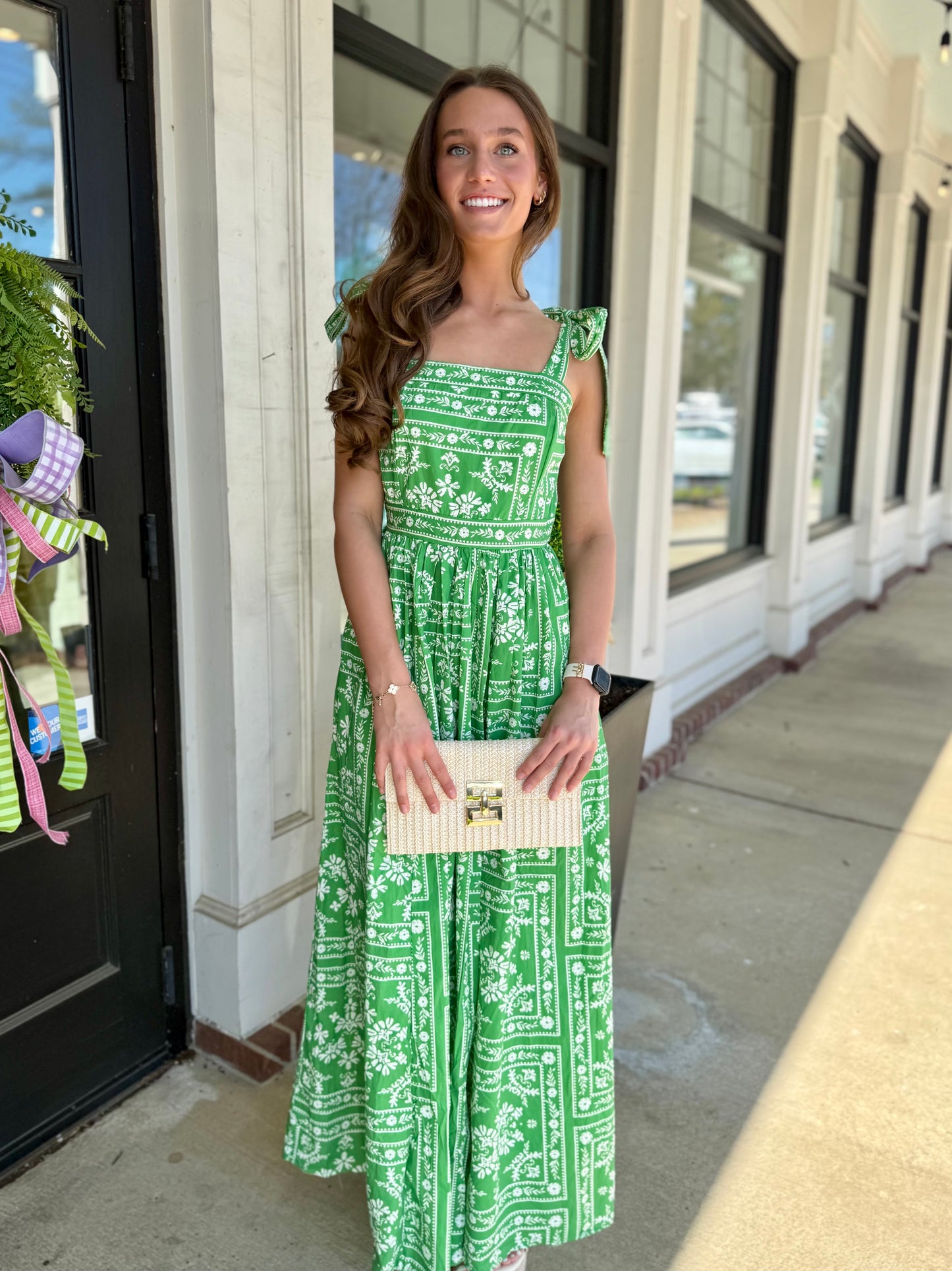 Green/White Bandana Maxi