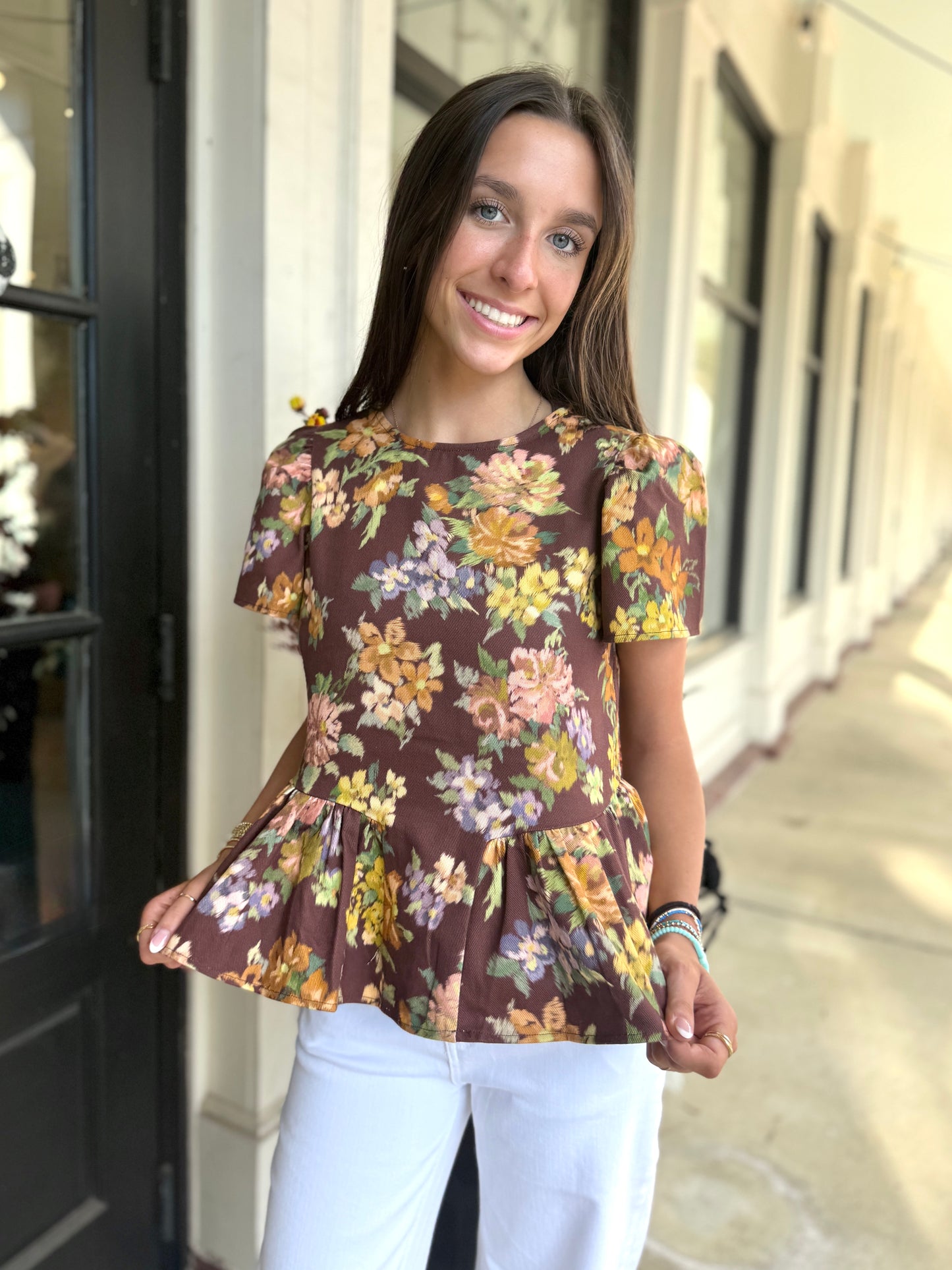 Plum Multi Floral Top