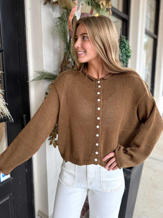 Mocha Mousse Button Cardigan