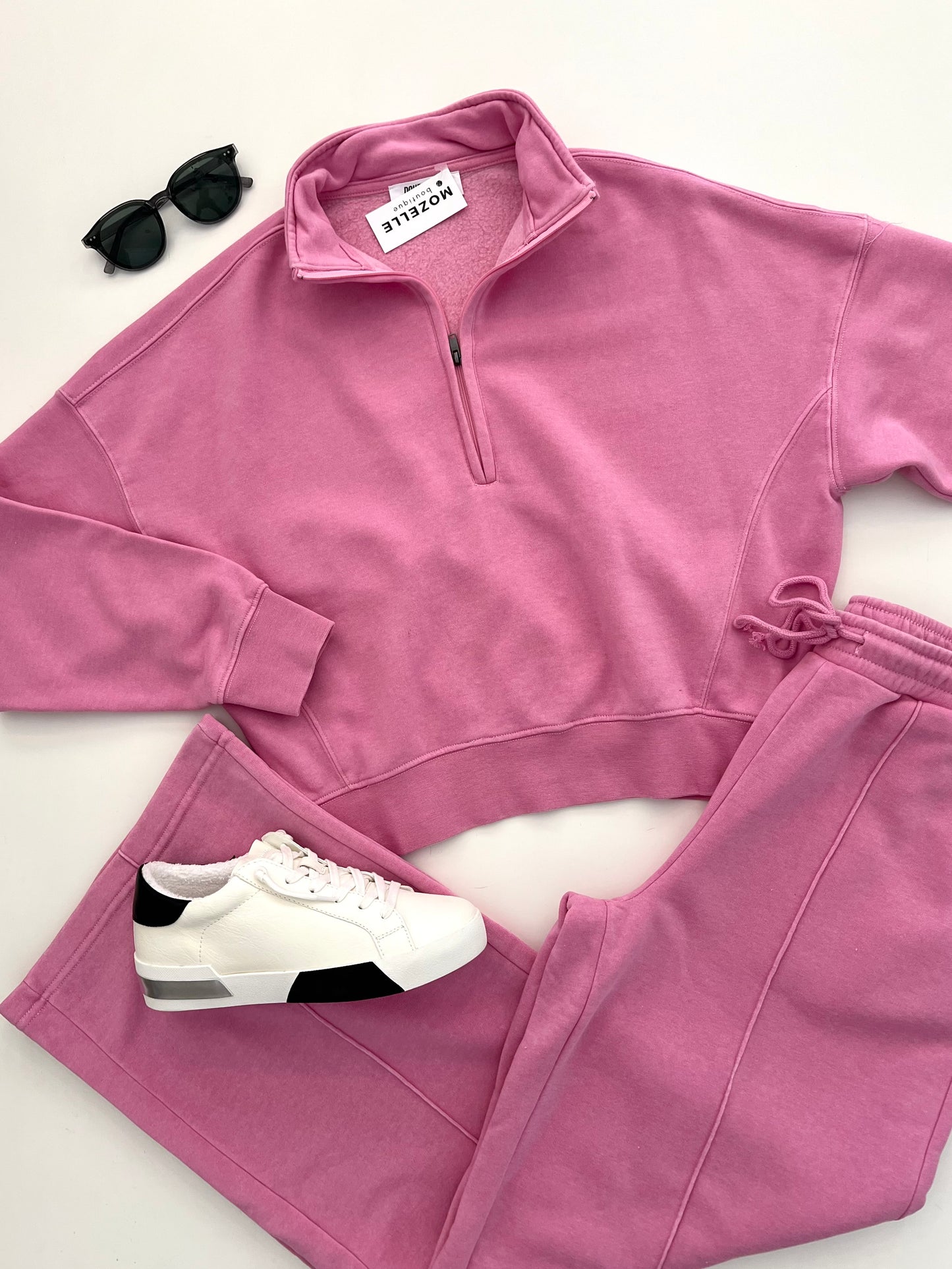 Rose Pink Half Zip Jacket