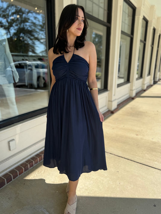 Multi Tiered Halter Midi Dress (2 Colors)