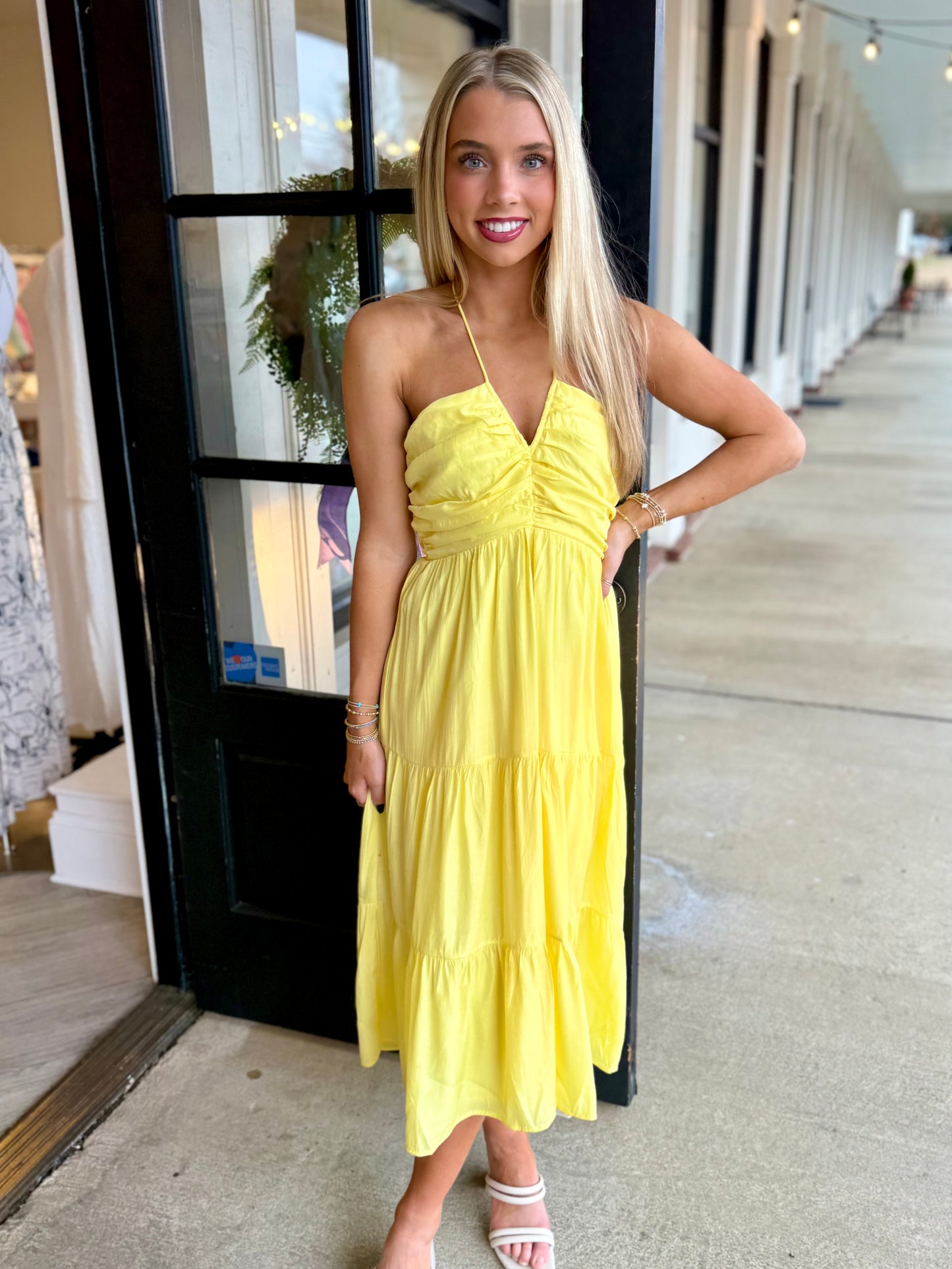 Ruched Halter Midi
