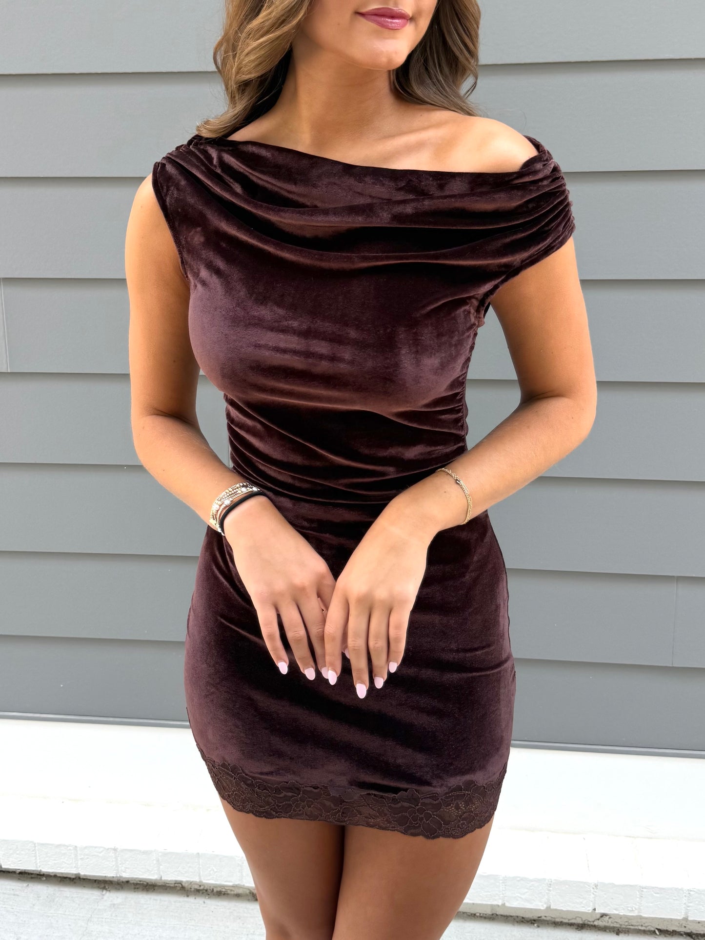 Chocolate Velvet Lace Mini