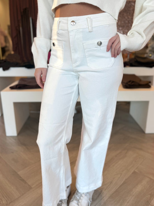 Off White Flap Pocket Jean