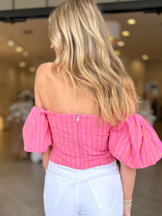 Sunset Puff Sleeve Top