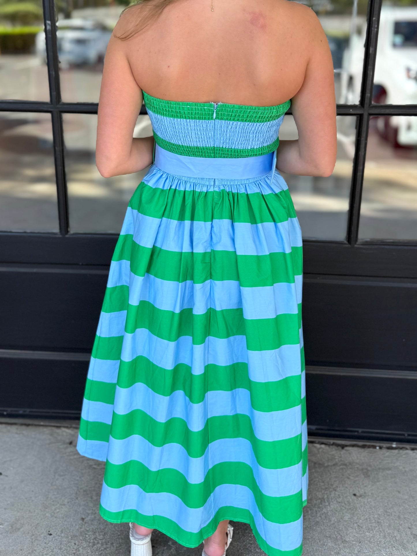 Strapless Belted Stripe Maxi (3 colors)