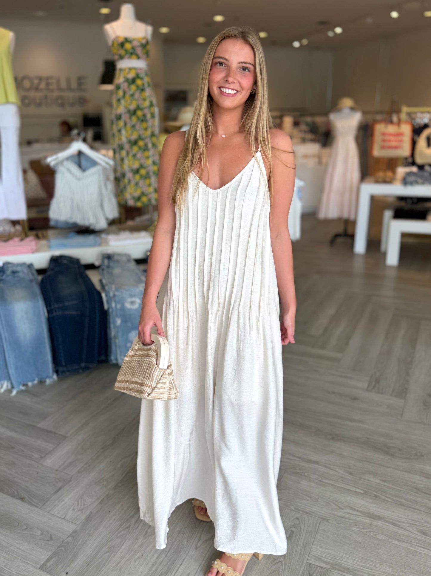 Pleat Maxi Dress