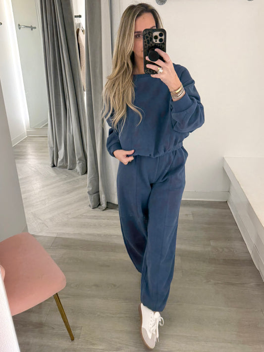 Dusty Navy Crew Sweatshirt