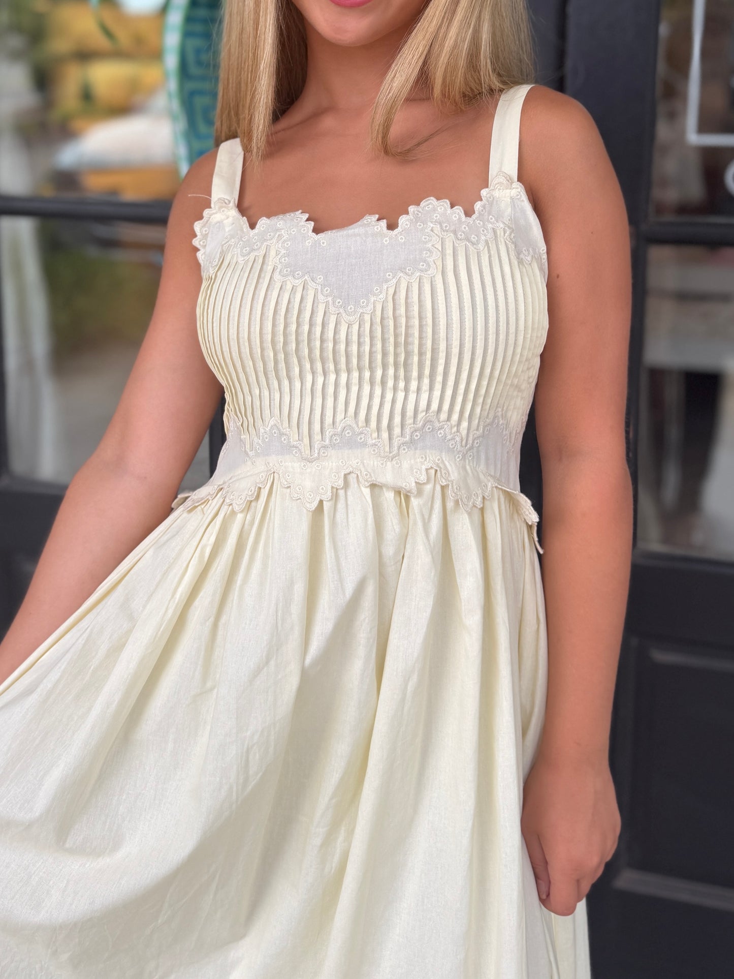 Butter Yellow Embr. Midi