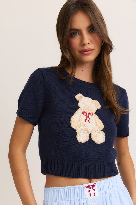 Navy Crew Teddy Bear Sweater