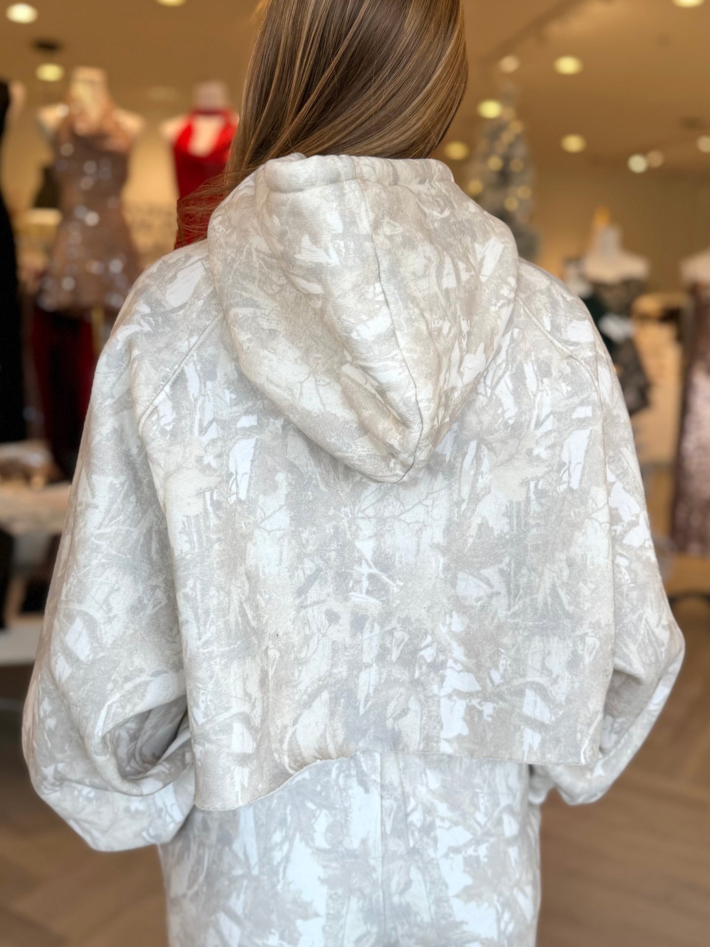 Light Camo Cropped Hoodie