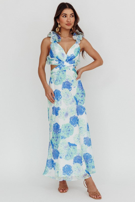 Green Flower Garden Maxi