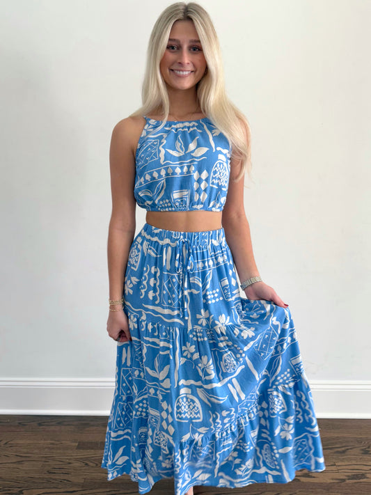 Blue Mayflower Skirt