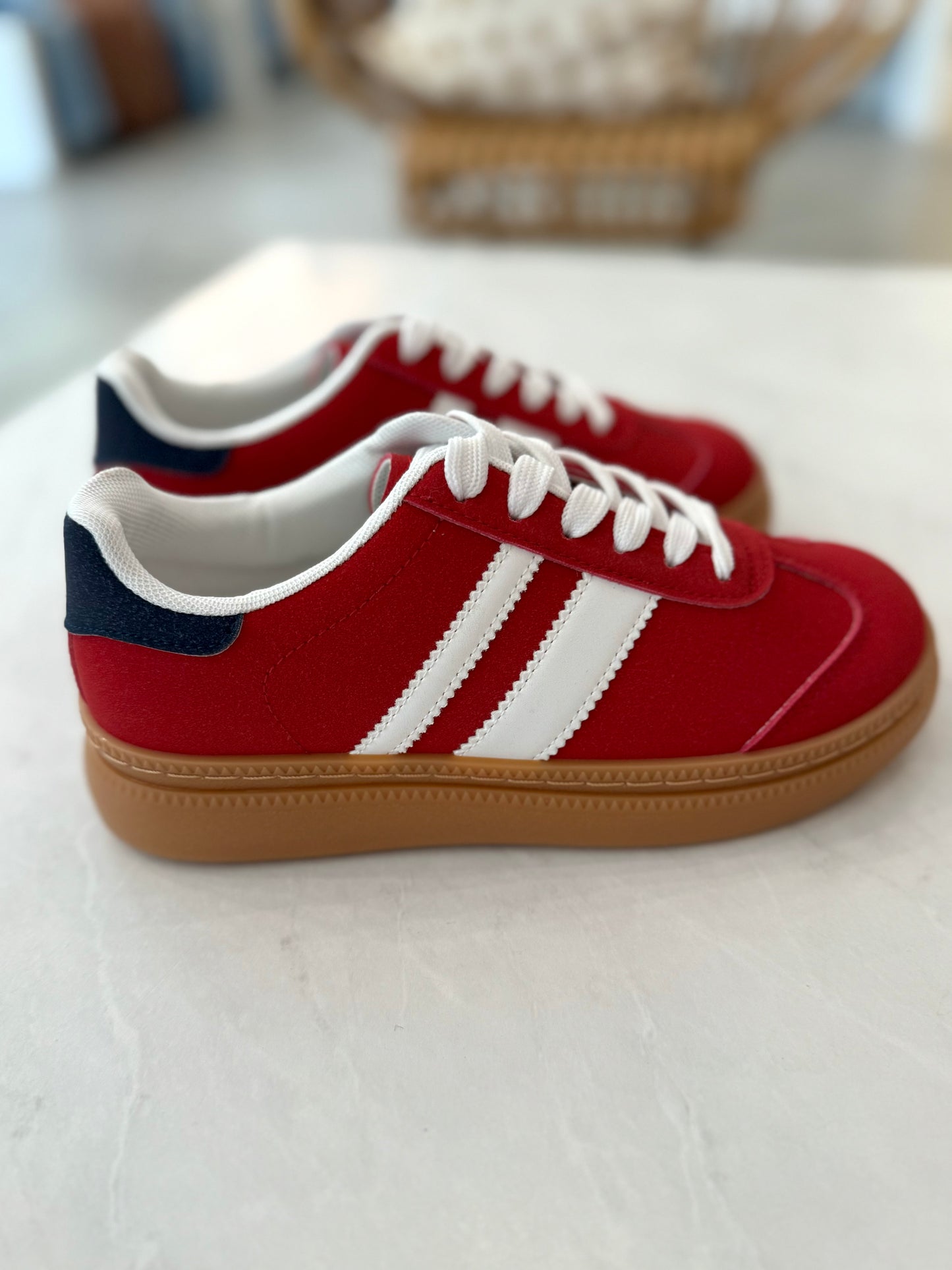 Red Retro Stripe Shoe