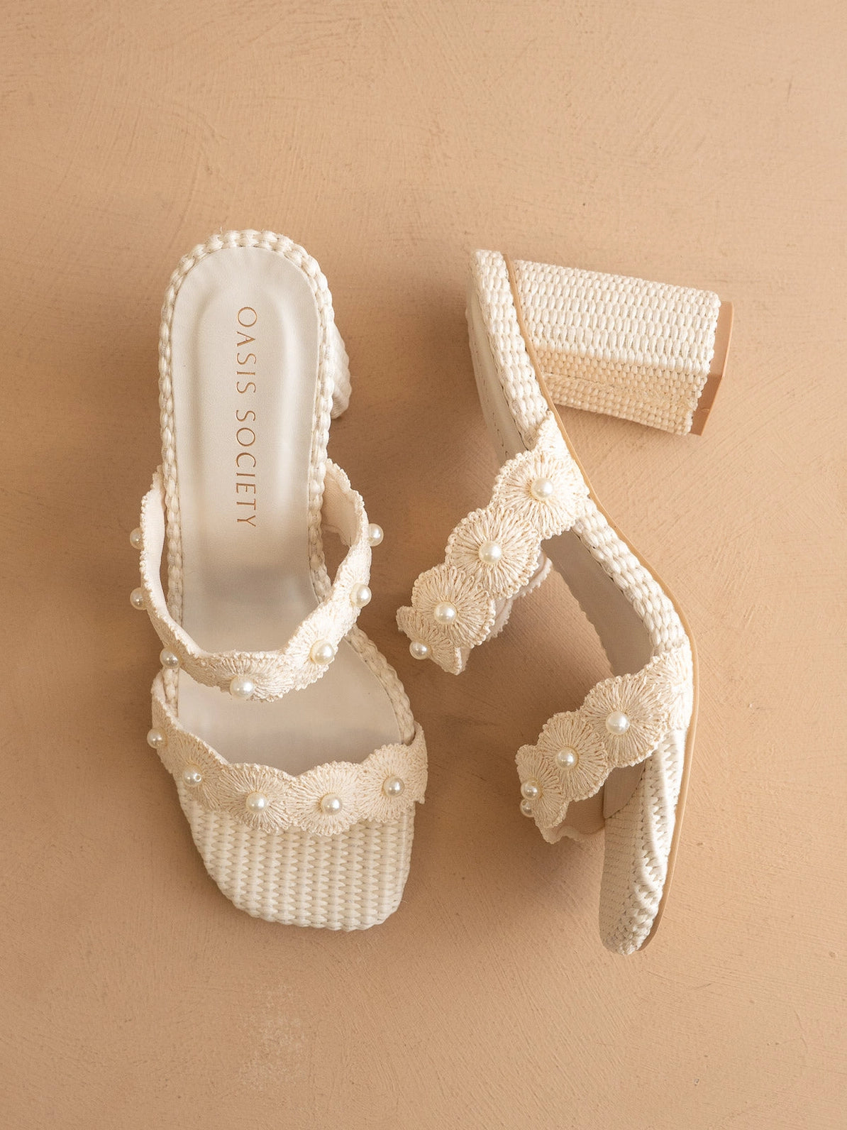 Helena Ivory Pearl Block Heel