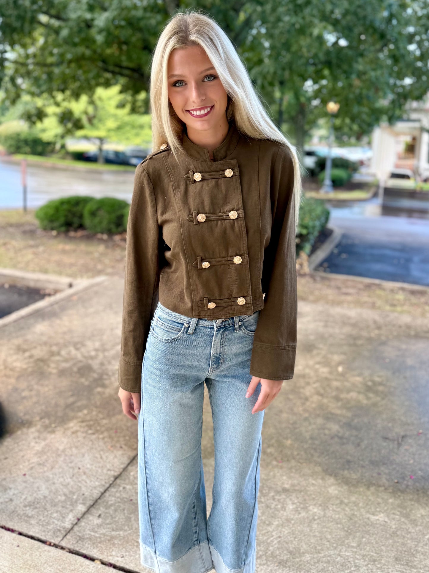 Olive Fireman Clasp Jacket