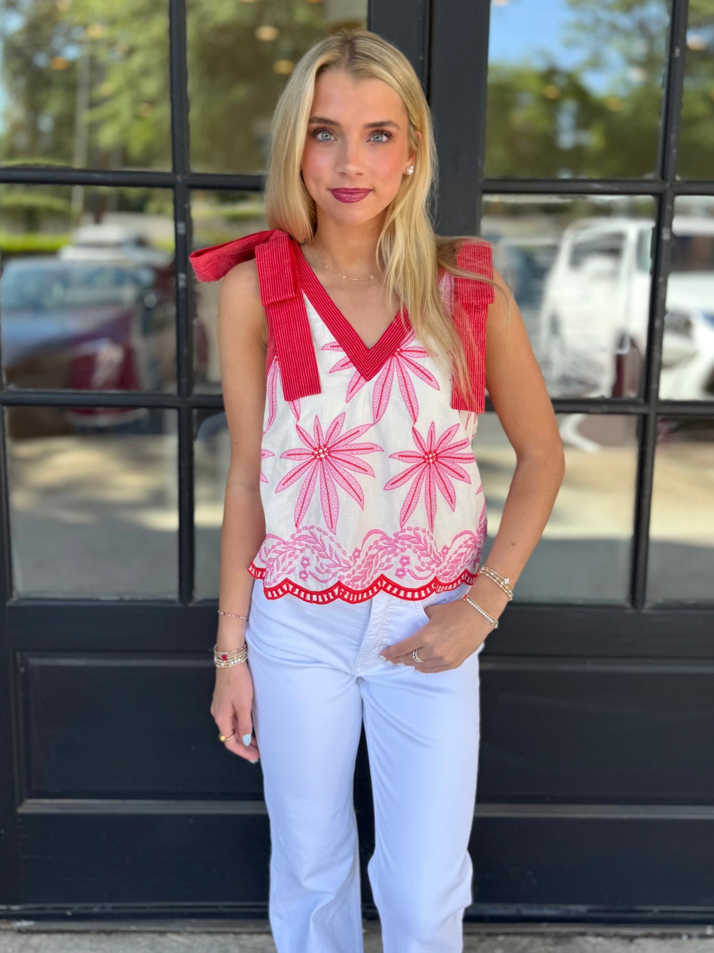 Pink Stitched Palm Top