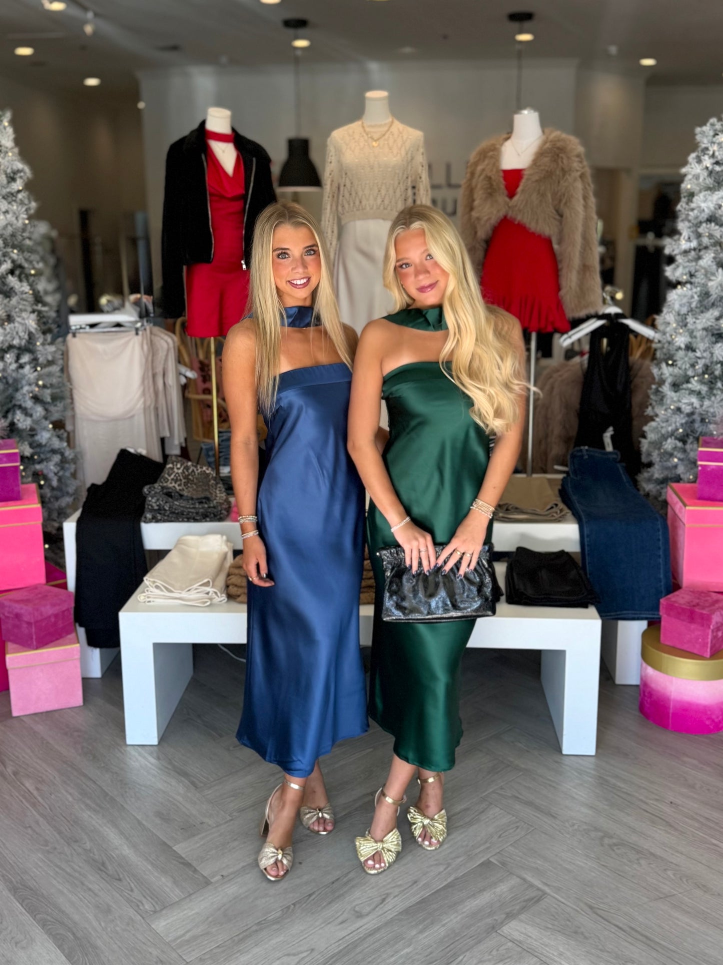 Green Scarf Satin Midi