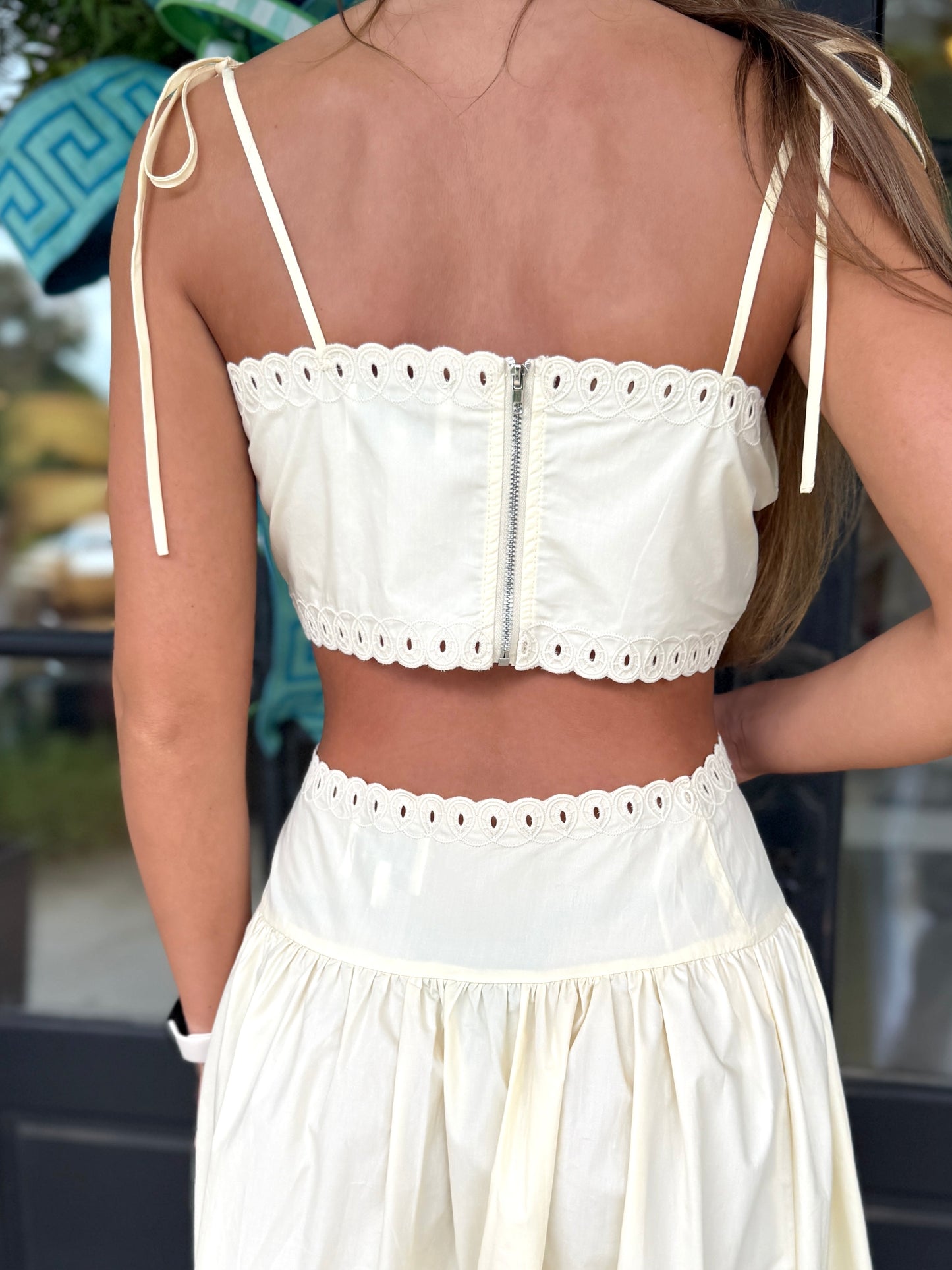 Embroidered Lemon Midi Skirt