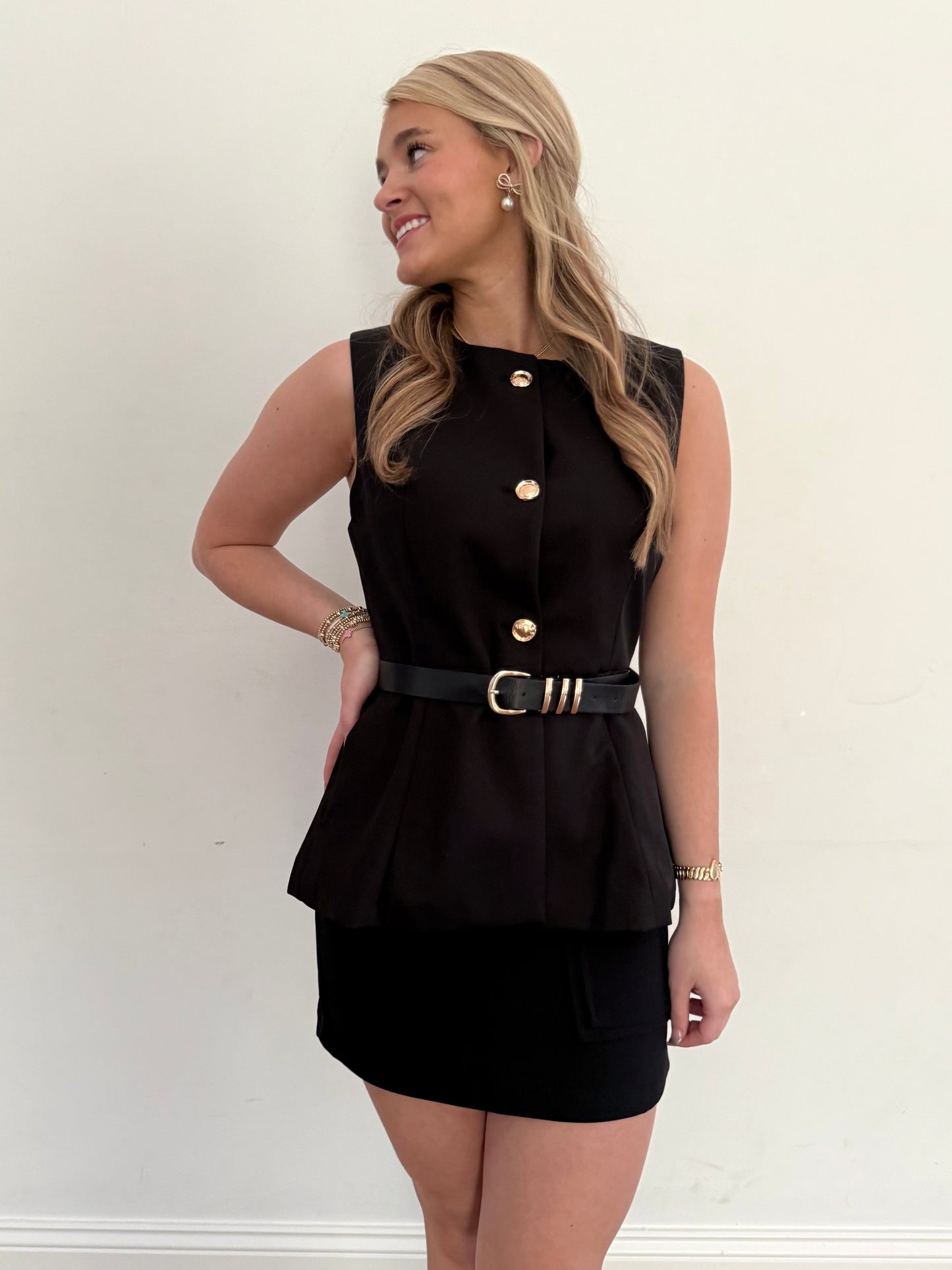 Black Belted Vest