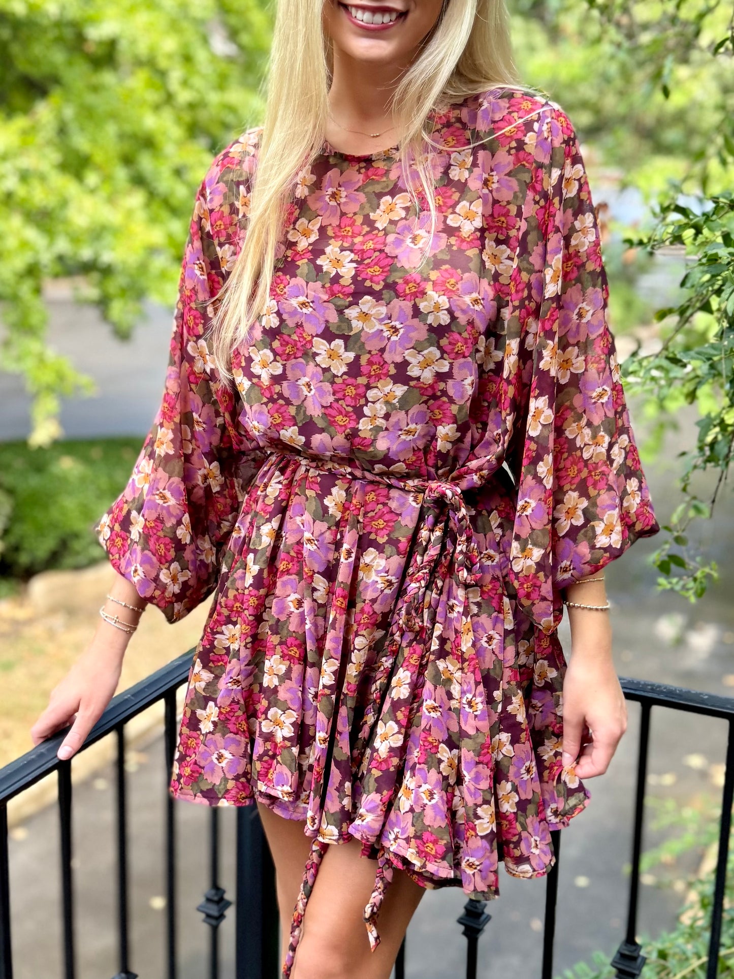 Multi Floral Ruffle Mini